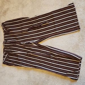 American Eagle Outfitters size 12 stripped brown capris w belt